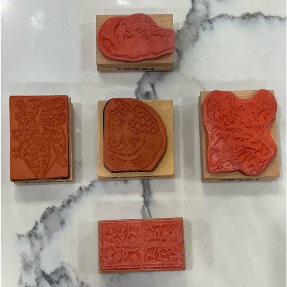 RUBBER STAMPS LOT OF 5: Vintage Rubber Stamps from Sky Kids Inc. from 1997 & ‘98 - Picture 3 of 11